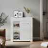High Gloss White Display Sideboard Cabinet Storage Cupboard with RGB LED Lights