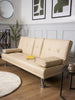 Manhattan Sofa Bed 2 Seater Faux Leather Click Clack - Cream