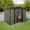 8X6ft Galvanized Metal Garden Shed Outdoor Tool Storage Shed With Base Grey
