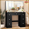Dressing Table Large LED Mirror 7 Drawers Vanity Makeup Desk Set Bedroom Dresser