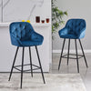 2 PCS Luxury Kitchen Bar Stools Velvet Padded Seat ＆ Armrest Salon Lounge chairs