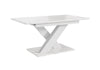 Extendable Table 140-180x80cm Kitchen White Marble Effect