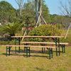 Folding Wooden Beer Table and Bench Set Garden Outdoor Bistro Bench Desk Chairs