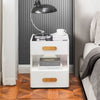 Wireless Charging Bedside Cabinets High Gloss with Adjustable LED Light 2 Drawer