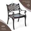 Set of 2 Outdoor Patio Dining Chairs Cast Aluminum Bistro Chairs with Armrests