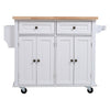 Portable Rolling Kitchen Island Trolley Cart w/ Cupboard Storage Shelf on Wheels