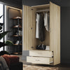 Bedroom 2 Door 2 Drawers Wardrobe with Hanging Rail Oak Large Storage Cupboards
