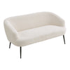 2 Seater White Teddy Sofas Loveseat Settee Black Metal Legs Living Room Bedroom