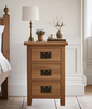 Oakcroft Narrow 3 Drawer Bedside Table – Nightstand with Storage Drawers – 38cm