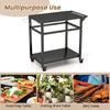 Outdoor Grill Cart Pizza Oven Table Food Prep Worktable BBQ Trolley Lockable