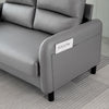 Ergonomics 2 Seater Sofa Modern High Back Fabric Couch With Wood Legs 2 Pockets