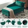 Upholstered Chaise Lounge Indoor Lounge Sofa with Right Armrest & Storage, Green