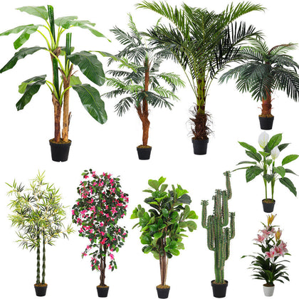 Large Artificial Palm Tree Realistic Fake Tropical Plant In/Outdoor Home Decor