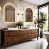 Arched Bathroom Mirror Backlit Frameless Lighted Wall Mirror w/ Temperature&Time