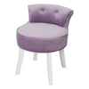 Light Purple Velvet Stool Dressing Table Chair Dining Seat with White Wood Legs