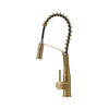 Brush Gold Monobloc Kitchen Sink Mixer Tap with Pull Out Hose Spray Single Lever