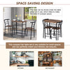 3 Pcs Compact Dining Room Set Kitchen Breakfast Bar Table with Storage Shelf