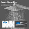 Bathroom Thermostatic Exposed Shower Mixer Twin head Large Square Bar Set Chrome