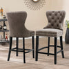 Velvet Button Wing Back Bar Stool Kitchen Pub Studd Breakfast Dining Chair Seat