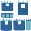' Loft Bed with Curtains Blue 90x200 Solid Wood Pine D9O1