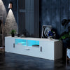 LED TV Stand Cabinet Unit Modern High Gloss 2 Door MDF Entertainment RGB Lights