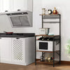 Kitchen Baker's Rack Microwave Oven Stand with Storage Shelves,Metal Frame/6Hook