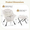 Upholstered Sherpa Reading Chair Accent Sofa Chair Set w/Footrest-Beige