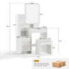 White Dressing Table with Mirror Stool 6 Tiers 4 Drawers Bedroom Dressing Table