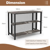 Costway 93cm Counter Height Table 3-Tier Wine Tall Bar Unit Table with Storage