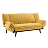 3 Seater Yellow Velvet Sofa Bed - Mondaine