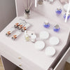 Modern Dressing Vanity Table with LED Light Mirror Fold-up Side Panel 2 Drawers
