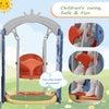 Large 4 in 1 Toddler Slide Climber & Swing Set with Basketball Hoop for Children