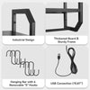 Wall Mounted Storage Cabinet Wood Floating RGB Light Display Shelf 6 Hook Remote