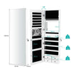 Full-length Mirror Storage Cabinet Wall/Door Mounted Jewelry Organizer White