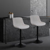 Ralex-chair Bar Stools Set of 2,Swivel Counter Height Barstools with Back,White