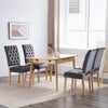 1/2/4/6 Dining Chairs Armchair High Back Linen/Velvet Upholstered Wood Legs Home