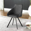 Set of 2 Dining Chairs Metal Legs Tub Chairs Living Reception Kitchen ChairsGrey