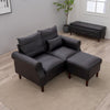 2 Seater faux leather/Linen Fabric Love Seat Sofa Armchair with Footstool Couch