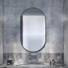 Wall Metal Frame Mirror Bathroom Bedroom Makeup Dressing Oval Pill Shaped Mirror