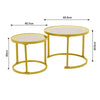 2PCS Round Metal Glass Coffee Table Nesting Sofa Side End Tables Accent Tables