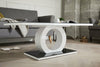 GIOVANI Black Tempered Glass and White Gloss Rectangle Living Room Coffee Table