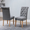 2/4/6x Fabric Button Tufted Dining Chairs Upholstered Kitchen Dining Room Grey