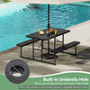 Picnic Table Bench Set for 2-4 People-Black