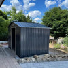 Lifelook 6ft x 8ft Garden Shed Tool Storage w/ Foundation Kit Vents Grey Black