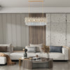 Luxurious Gold Rectangular Crystal Chandelier Dining Room Chandeliers Over Table