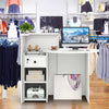 Office Reception Desk Front Counter Desk w/ Adjustable Shelf-White