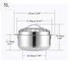 3X Insulated Cold Hot Pot Set Stainless Steel Food Warmer Container 5L 7.5L 10L