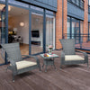 3-Piece Patio Wicker Adirondack Set Ergonomic Oversized Rattan Chairs w/Cushion