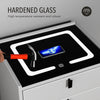 3 Charging Nightstand Side Bedside Cabinet Drawers LED Table with White Wireless