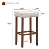 Set of 2 Saddle Bar Stools Backless Counter Stool W/ Upholstered Sponge Cushion